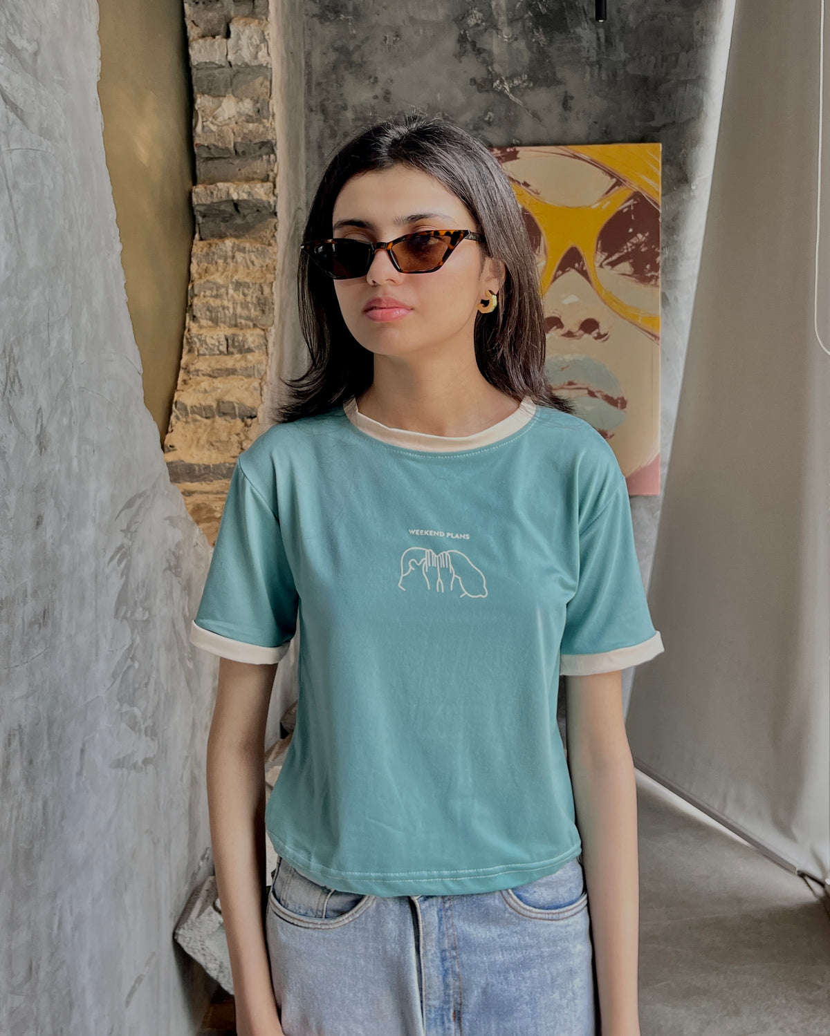 Weekend Contrast Tee (Free size)