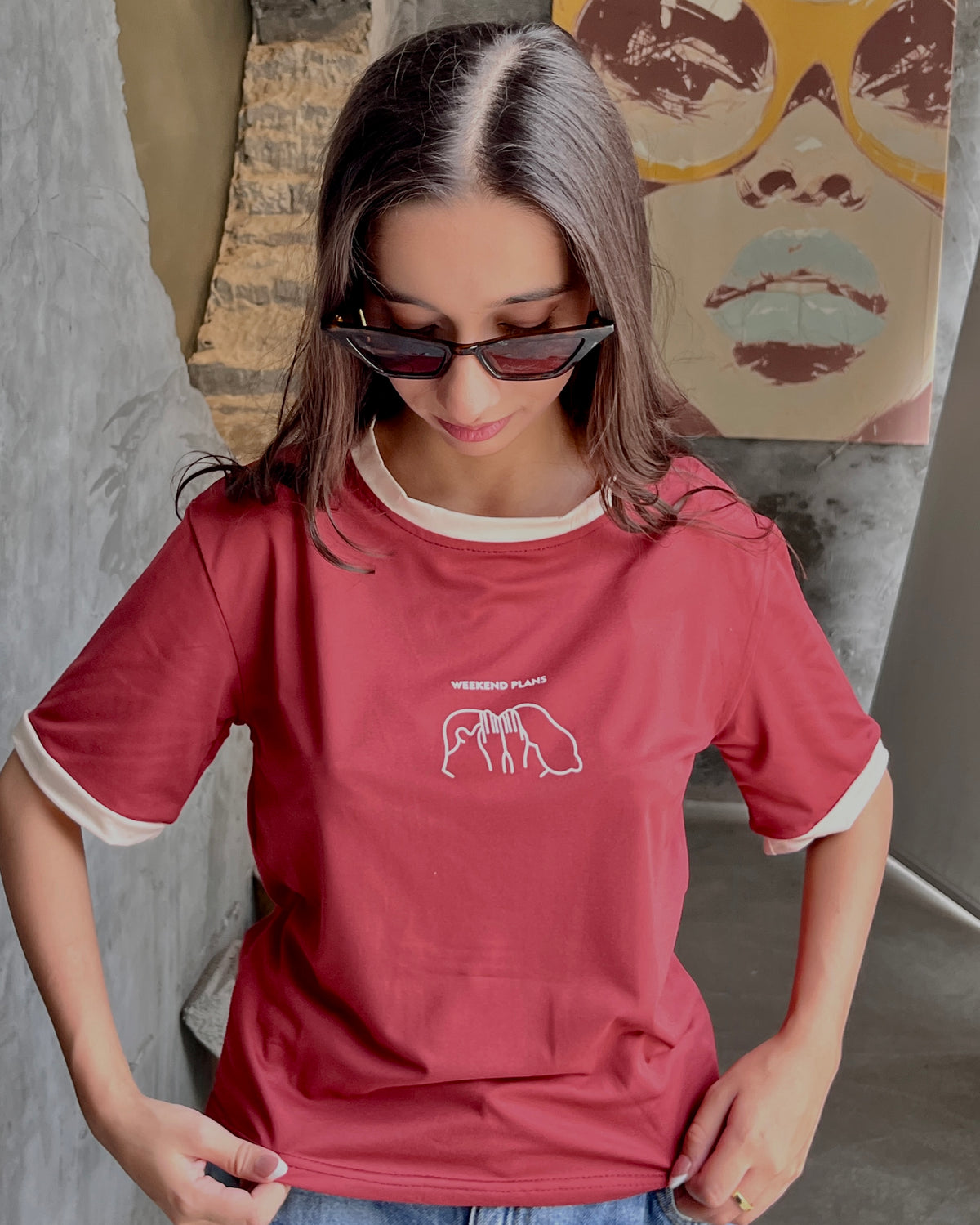 Weekend Contrast Tee (Free size)
