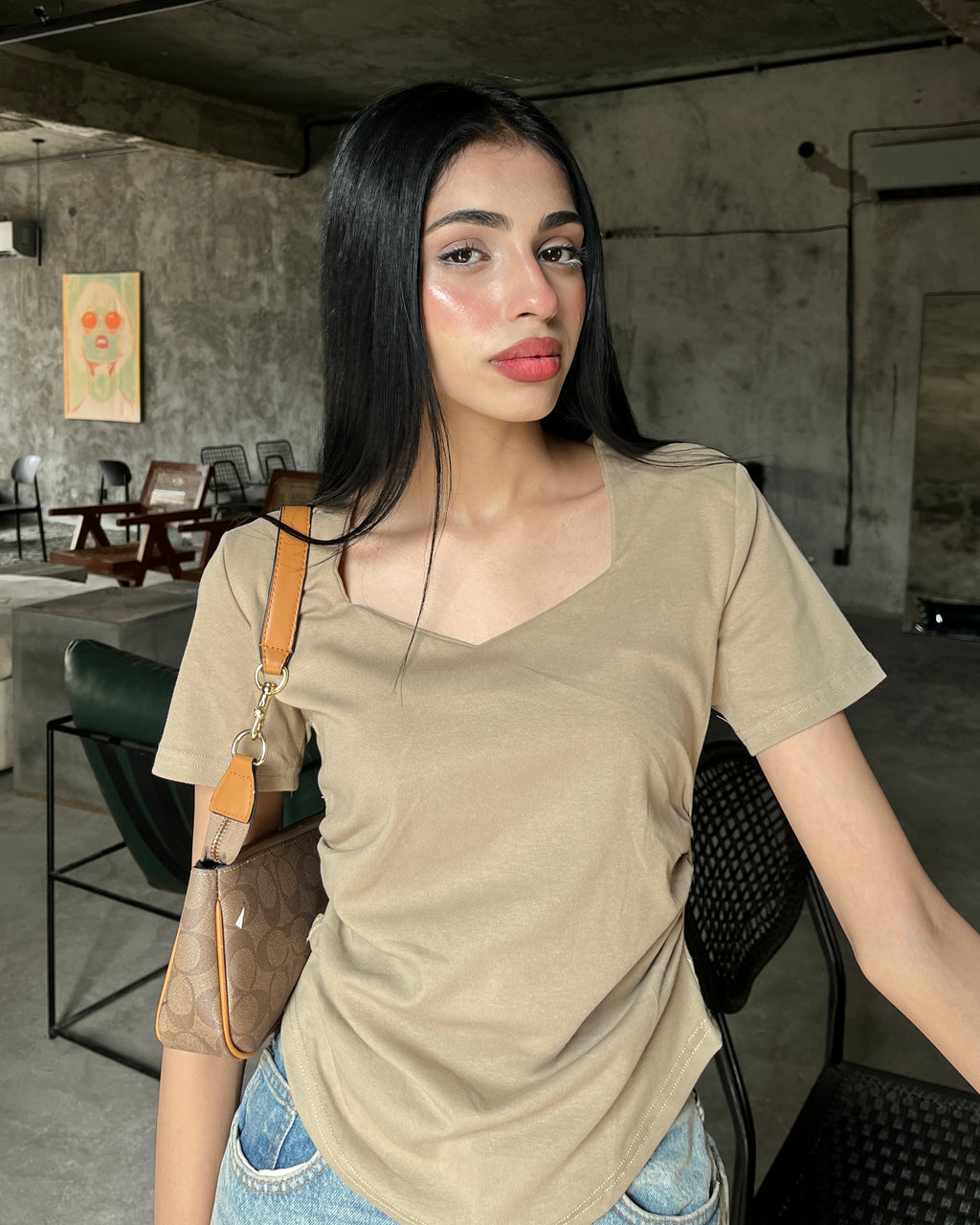 Aura Square Neck Tee