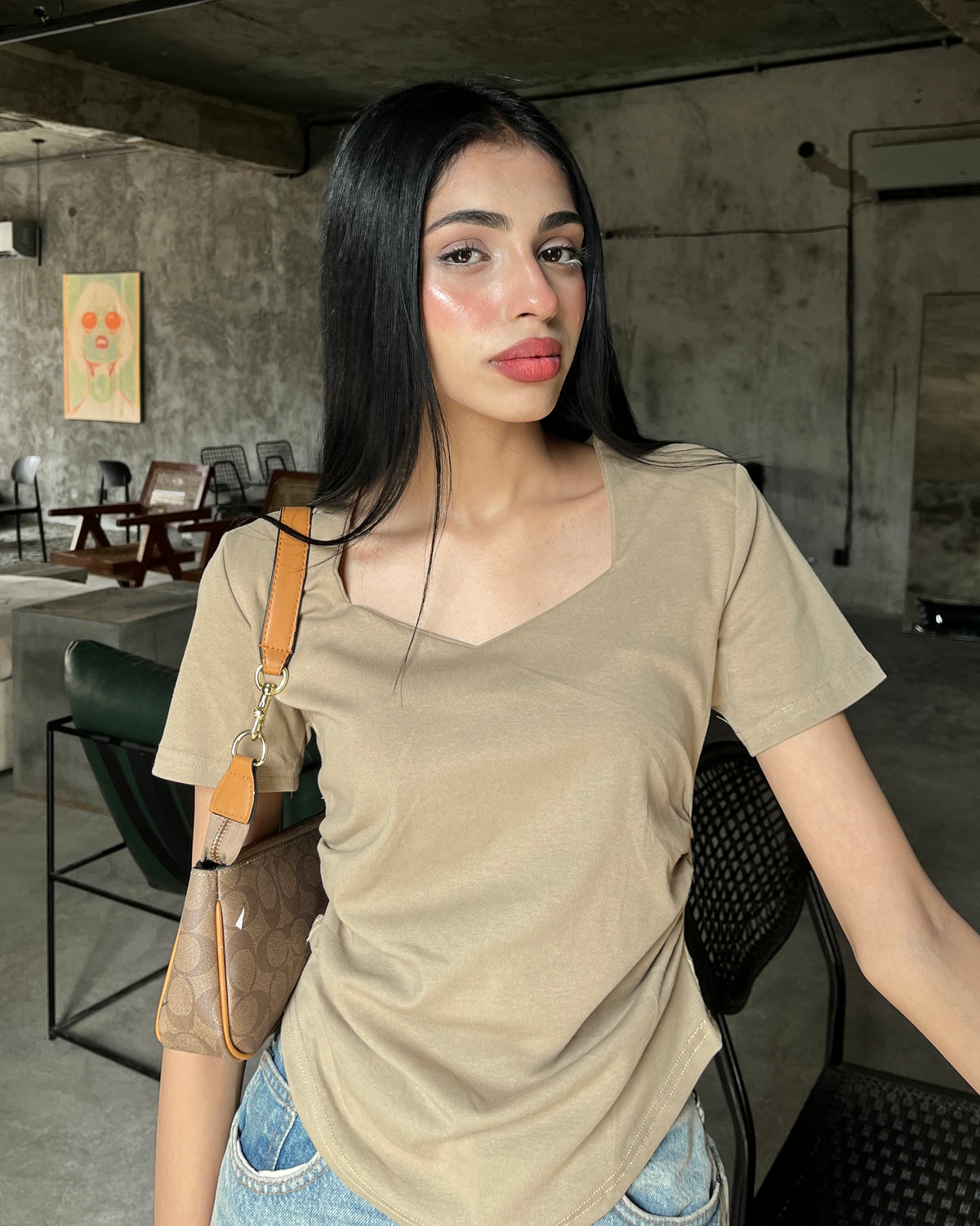 Aura Square Neck Tee