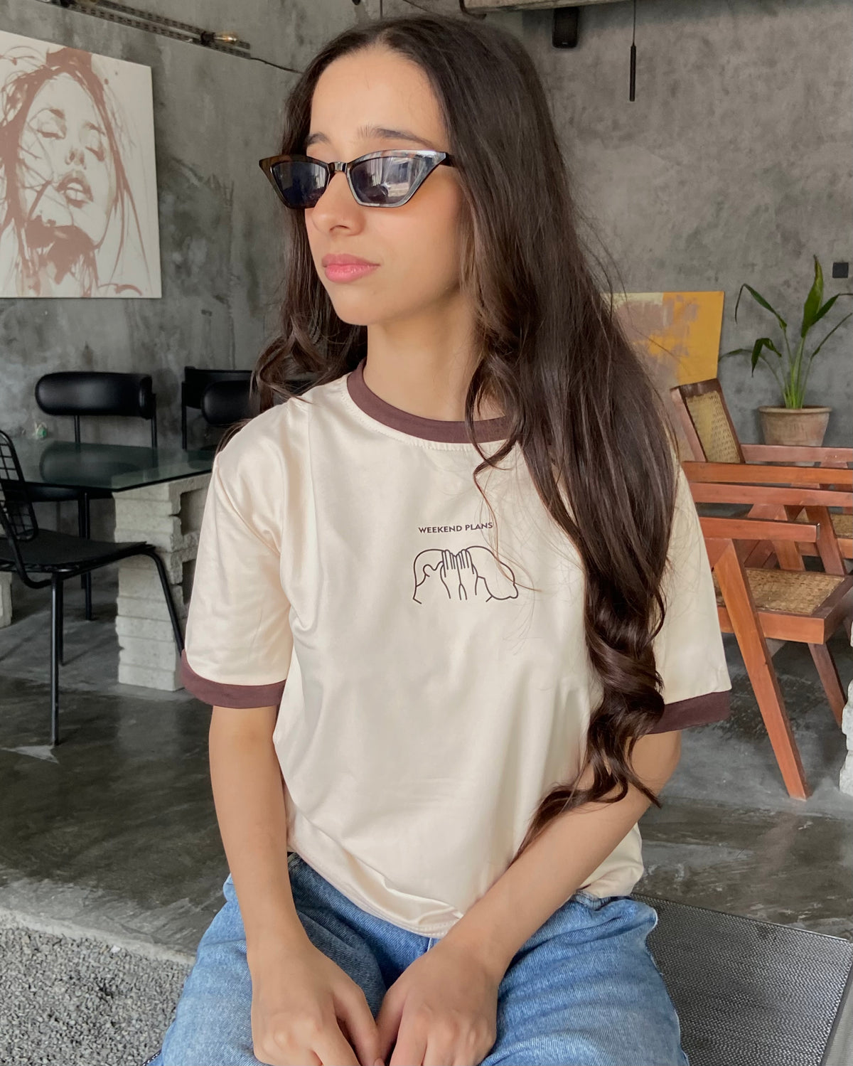 Weekend Contrast Tee (Free size)