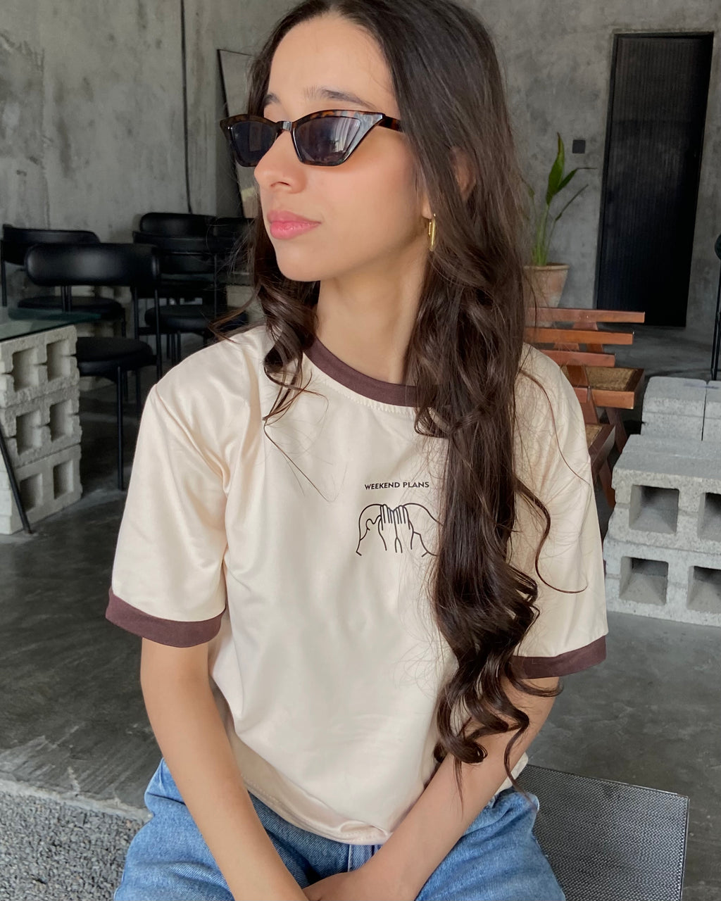 Weekend Contrast Tee (Free size)