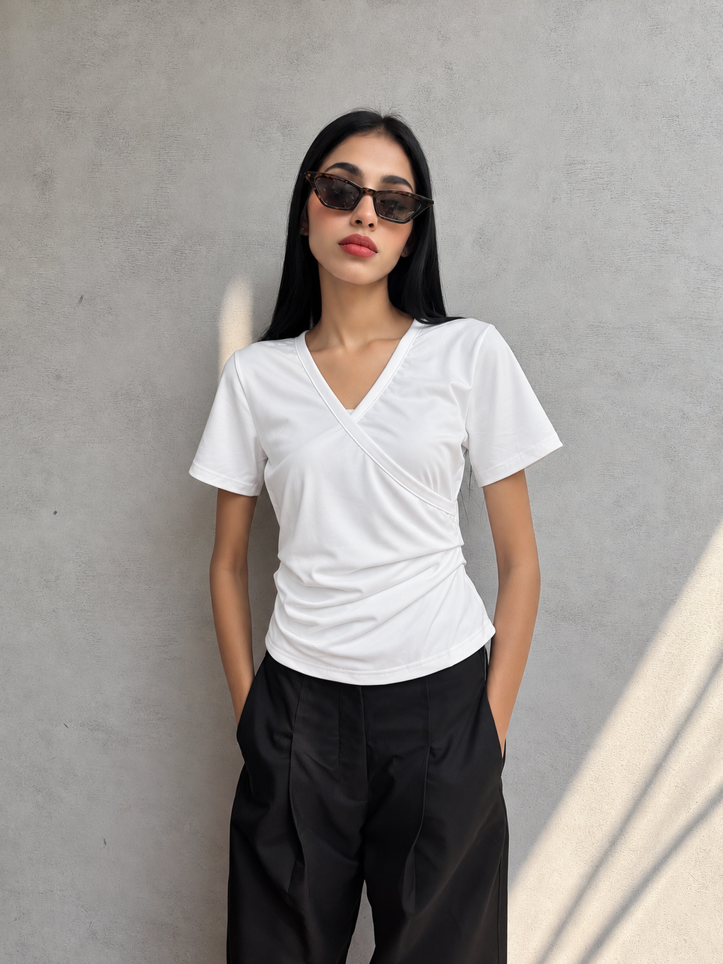 Cross Wrap Rib Tee