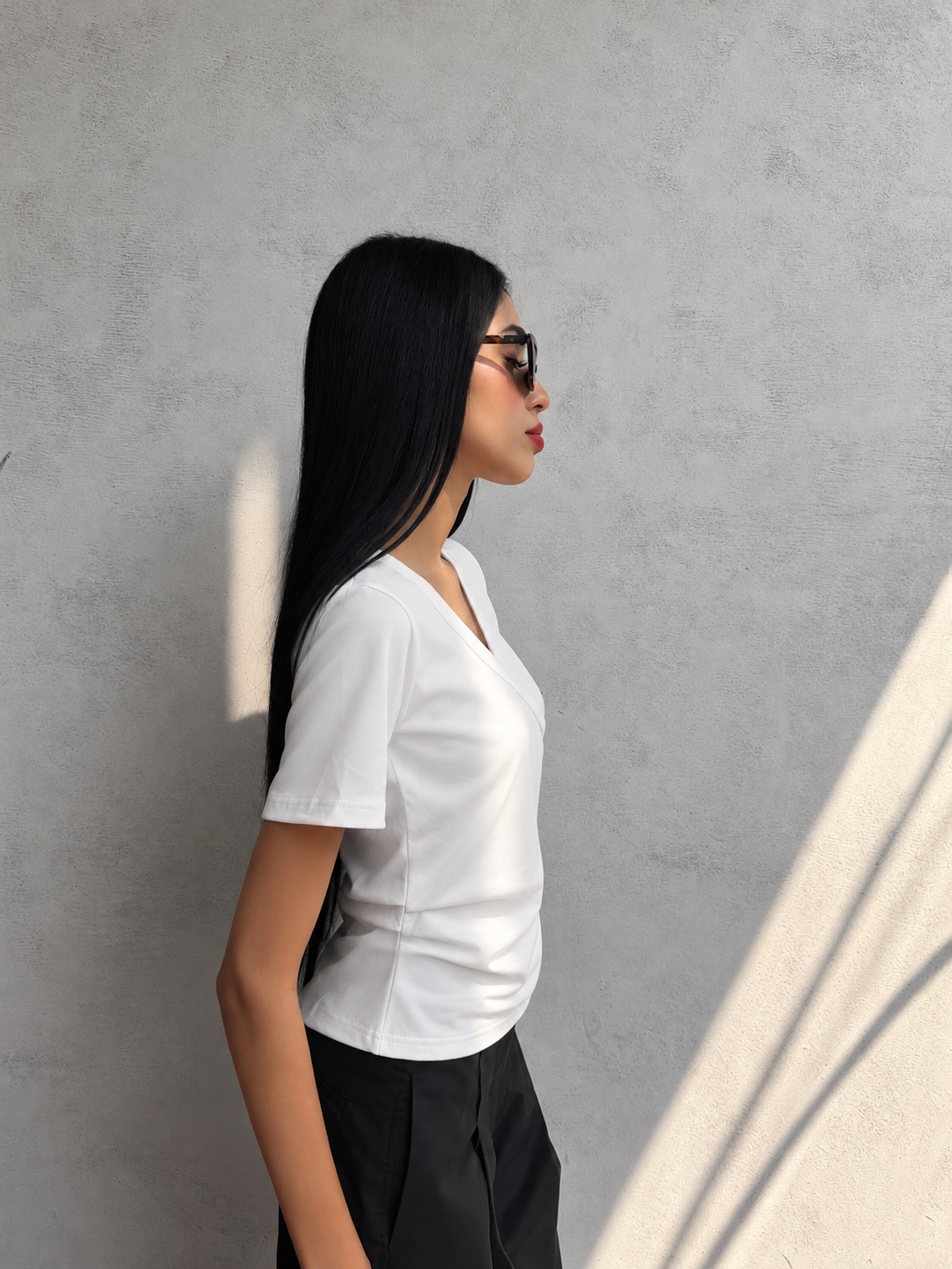 Cross Wrap Rib Tee