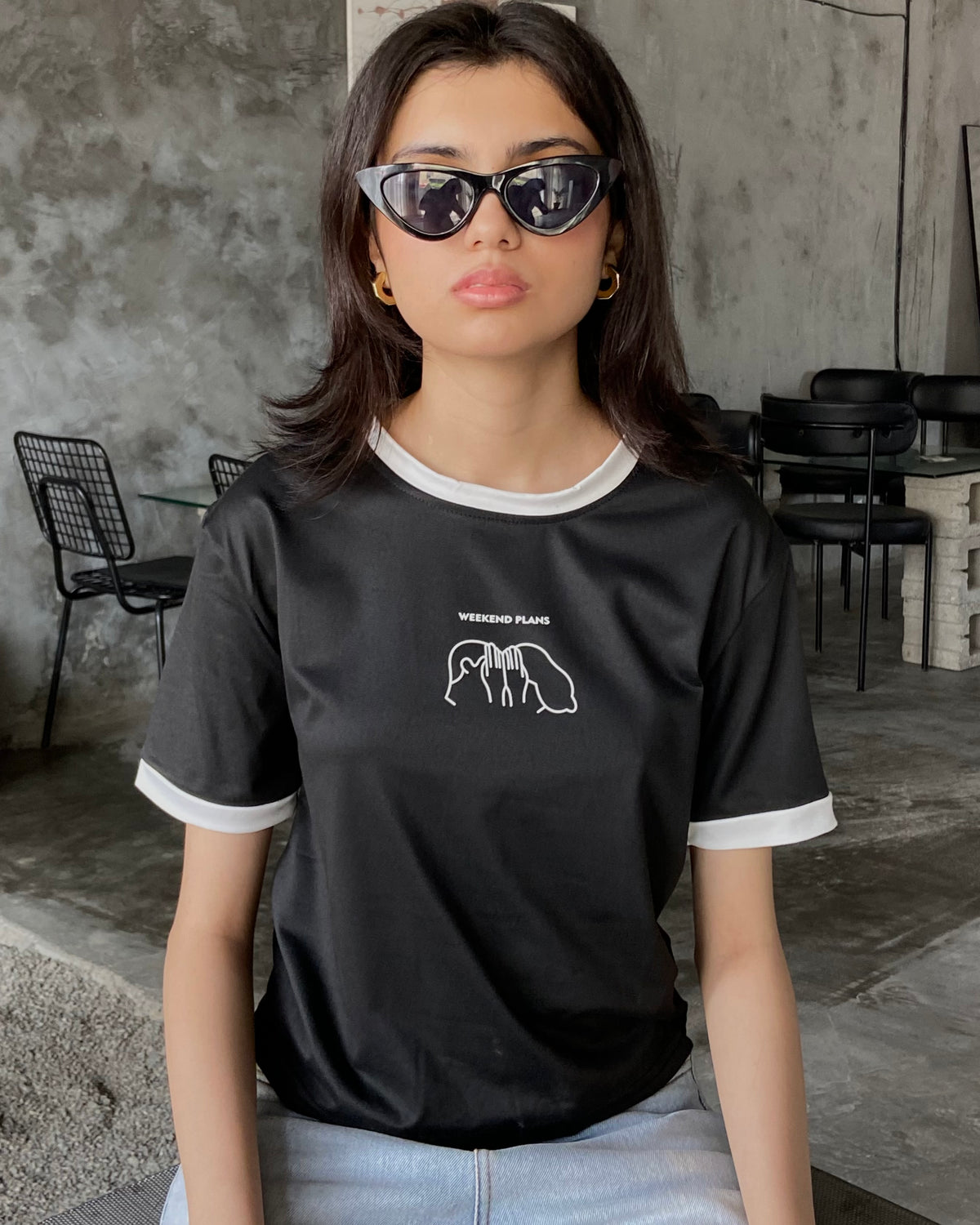 Weekend Contrast Tee (Free size)