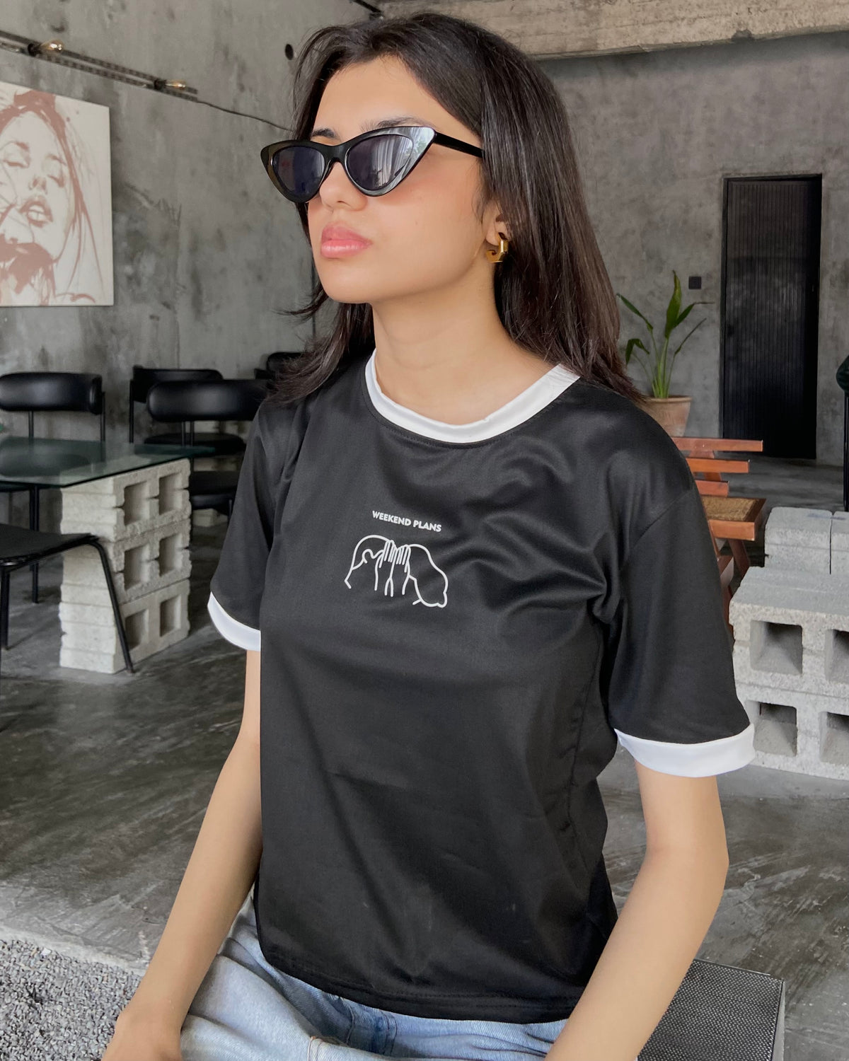Weekend Contrast Tee (Free size)