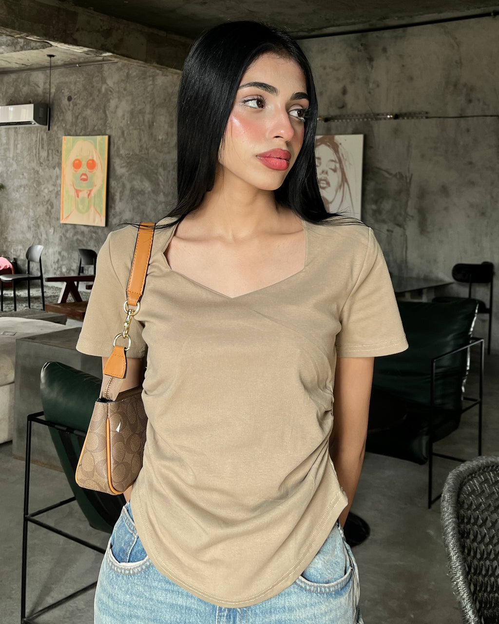 Aura Square Neck Tee