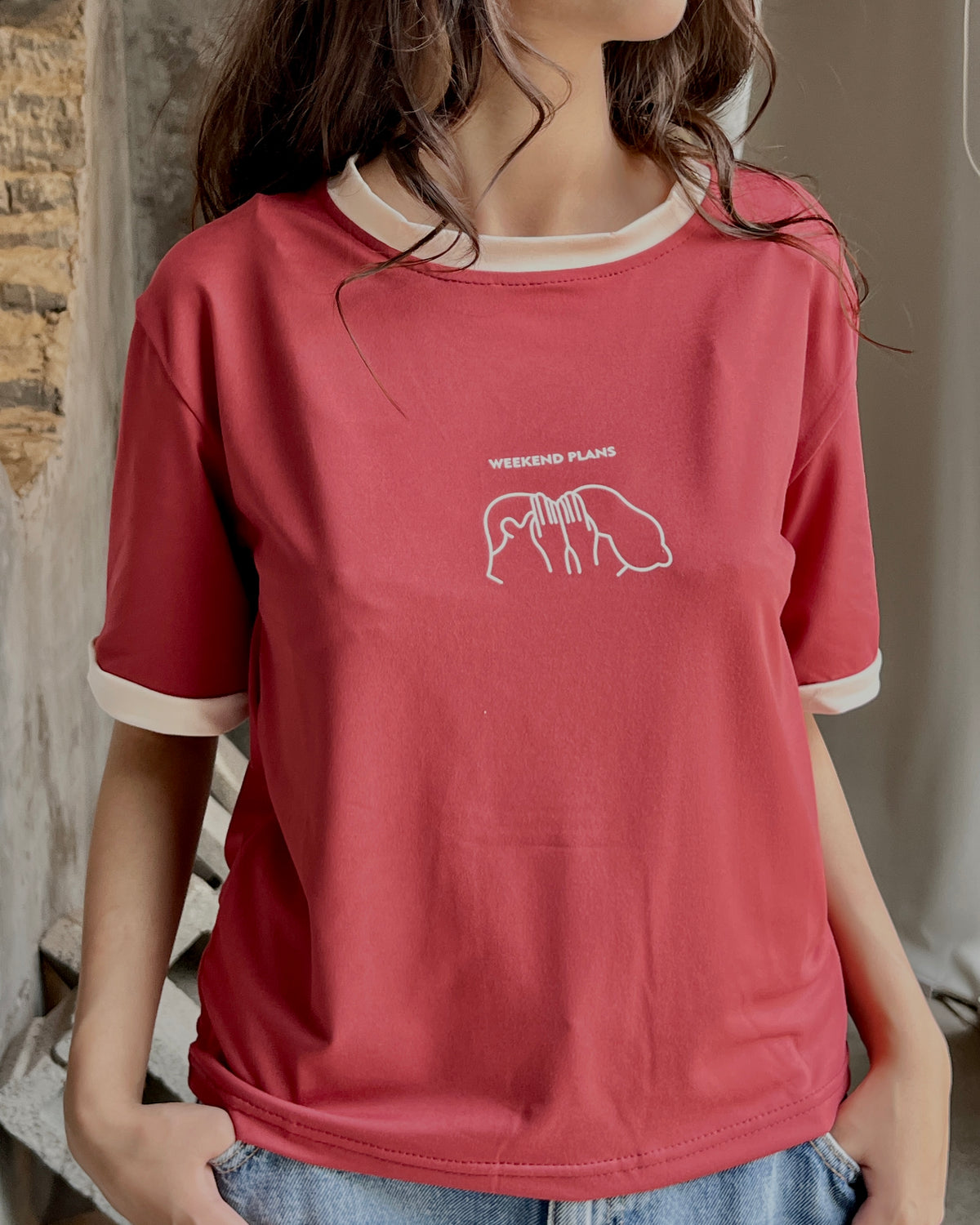 Weekend Contrast Tee (Free size)