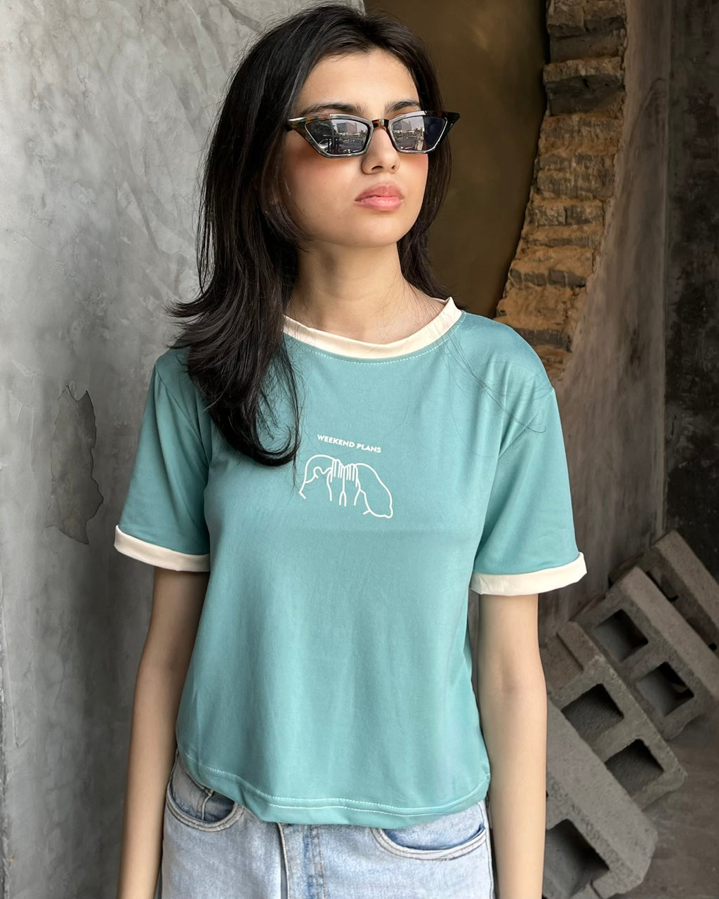 Weekend Contrast Tee (Free size)