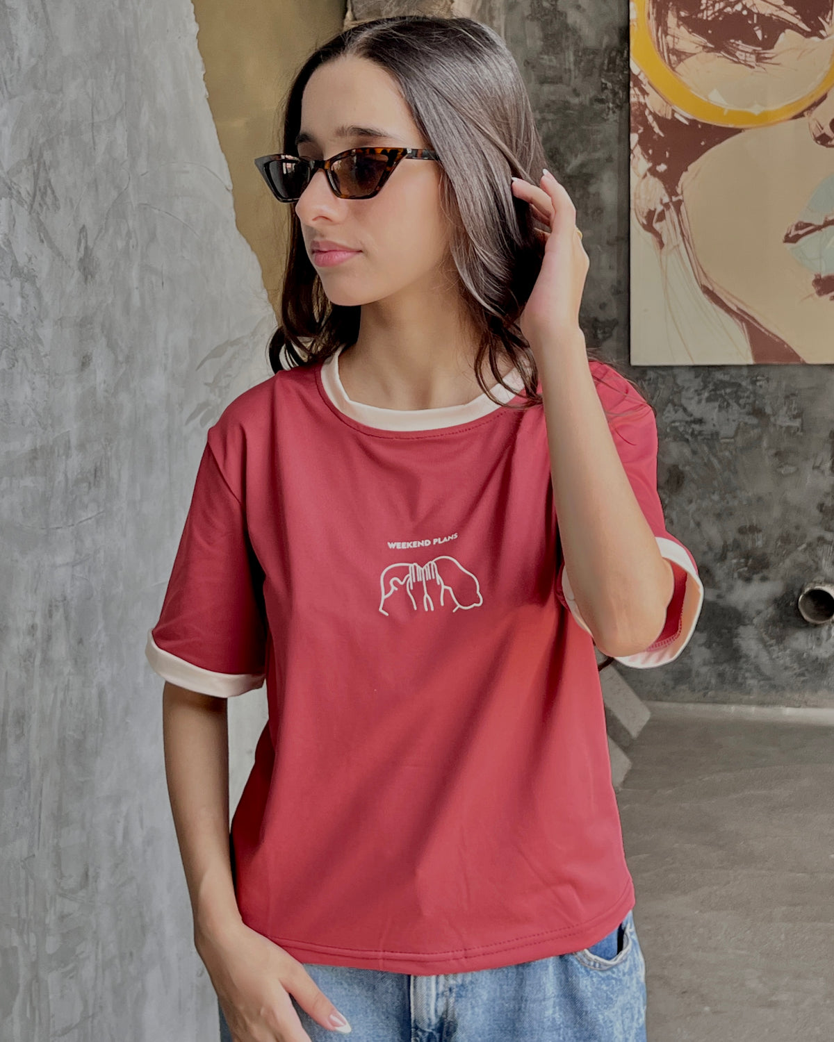 Weekend Contrast Tee (Free size)