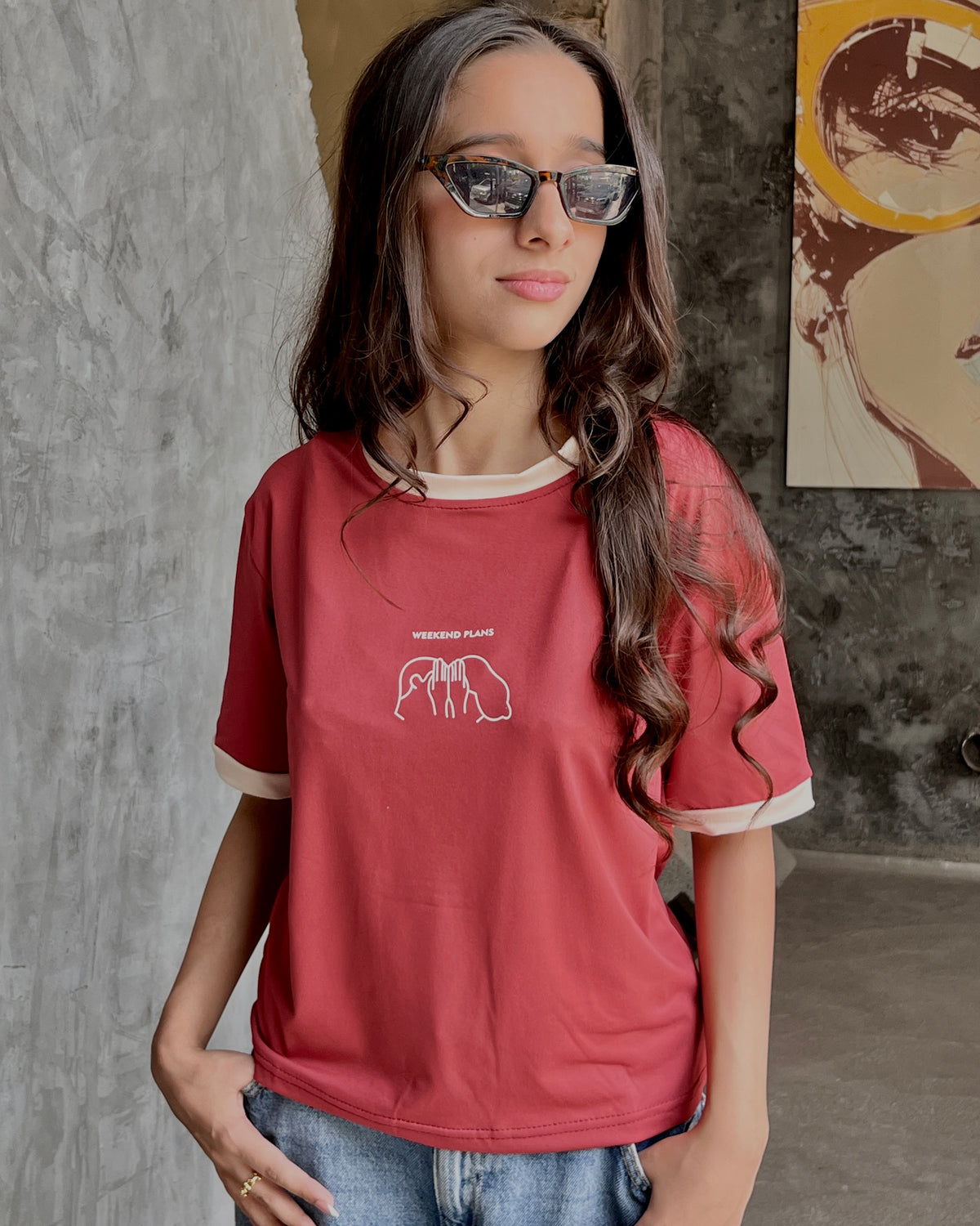 Weekend Contrast Tee (Free size)