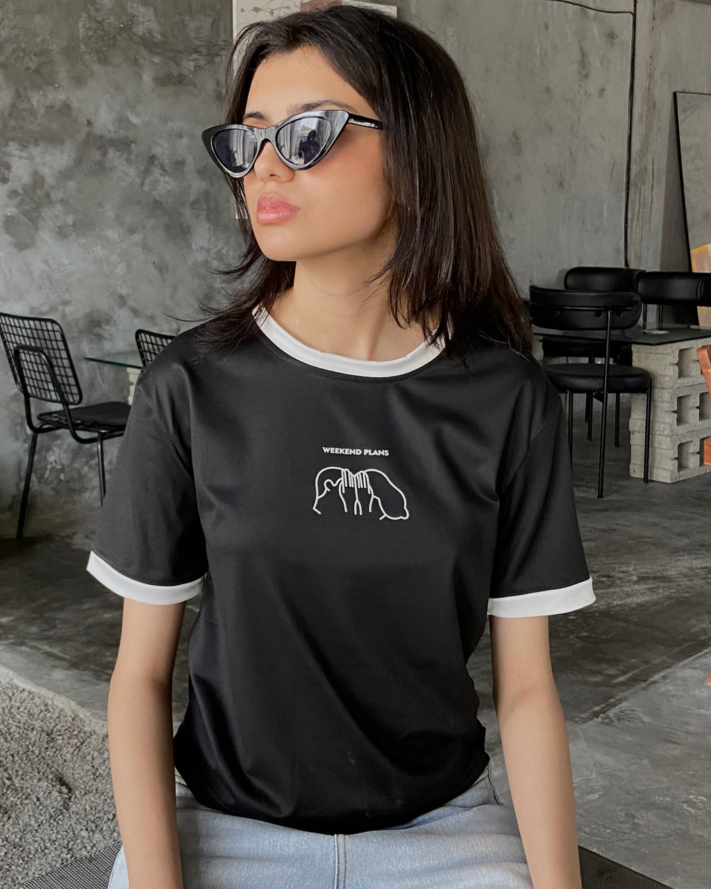 Weekend Contrast Tee (Free size)