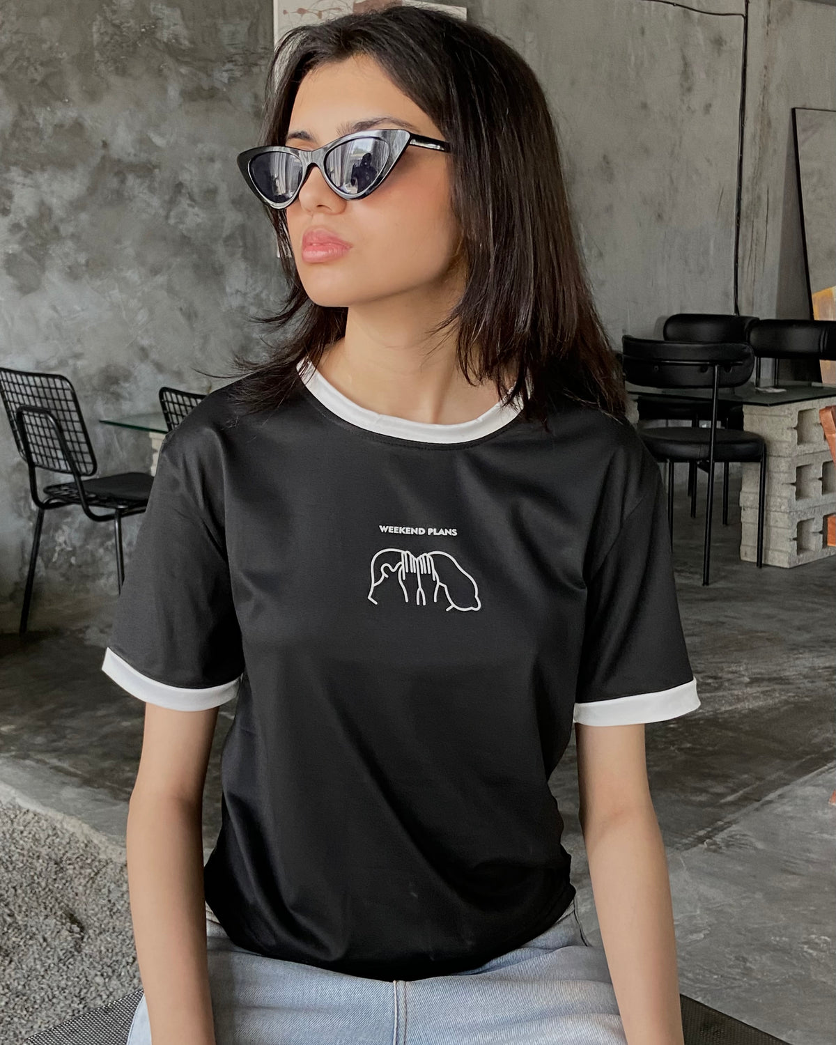 Weekend Contrast Tee (Free size)