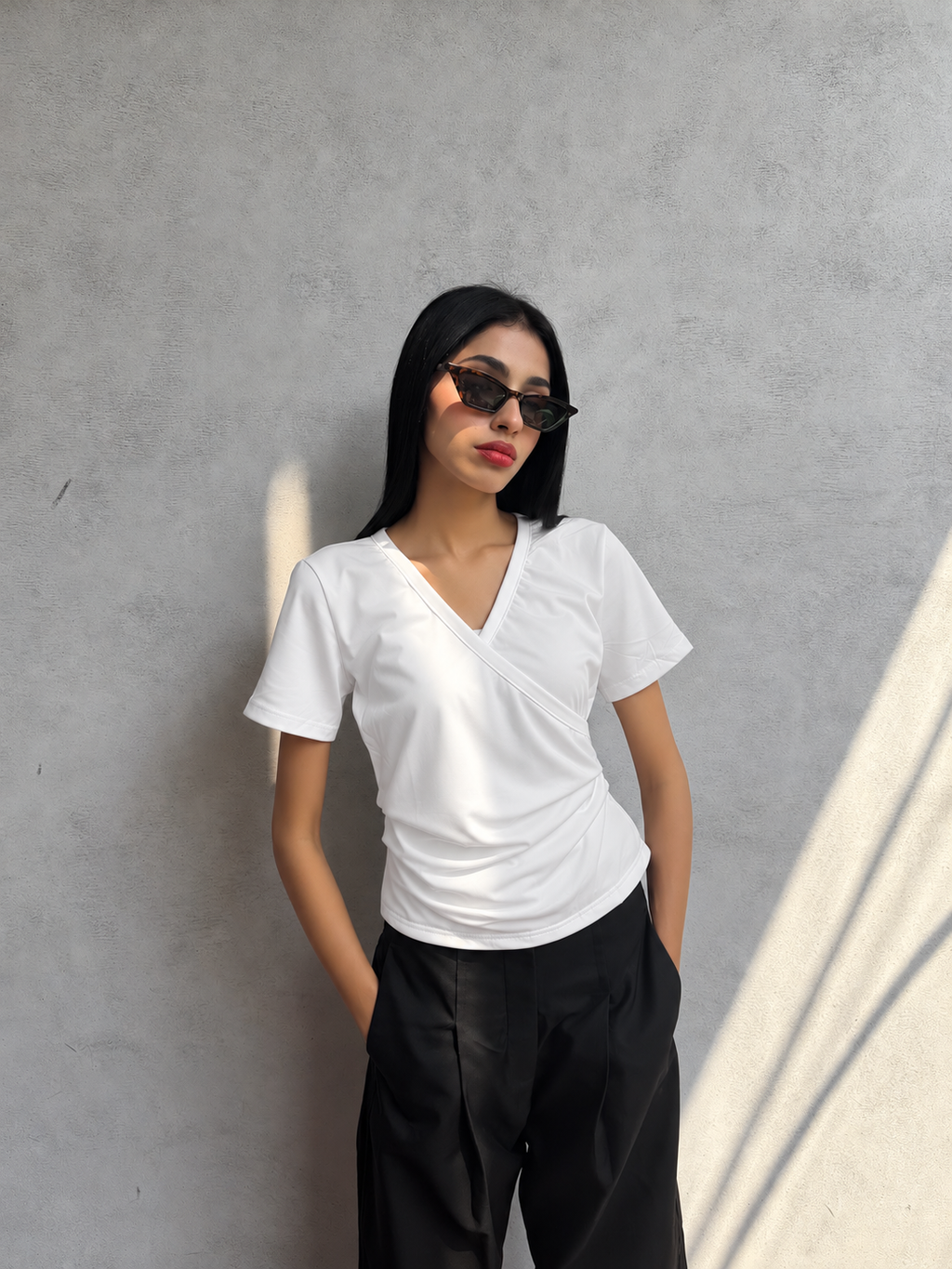Cross Wrap Rib Tee