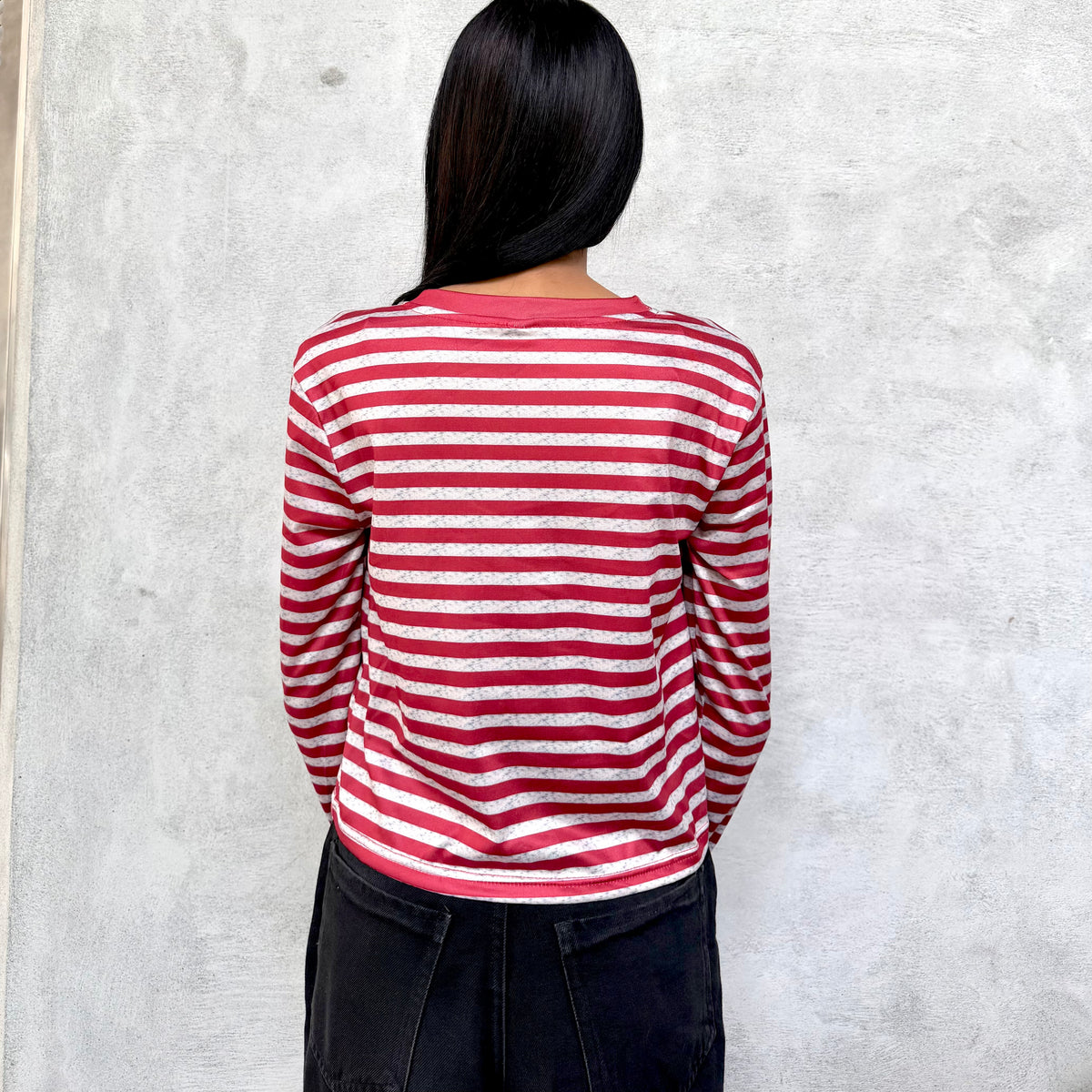 Red contrast Stripe Top