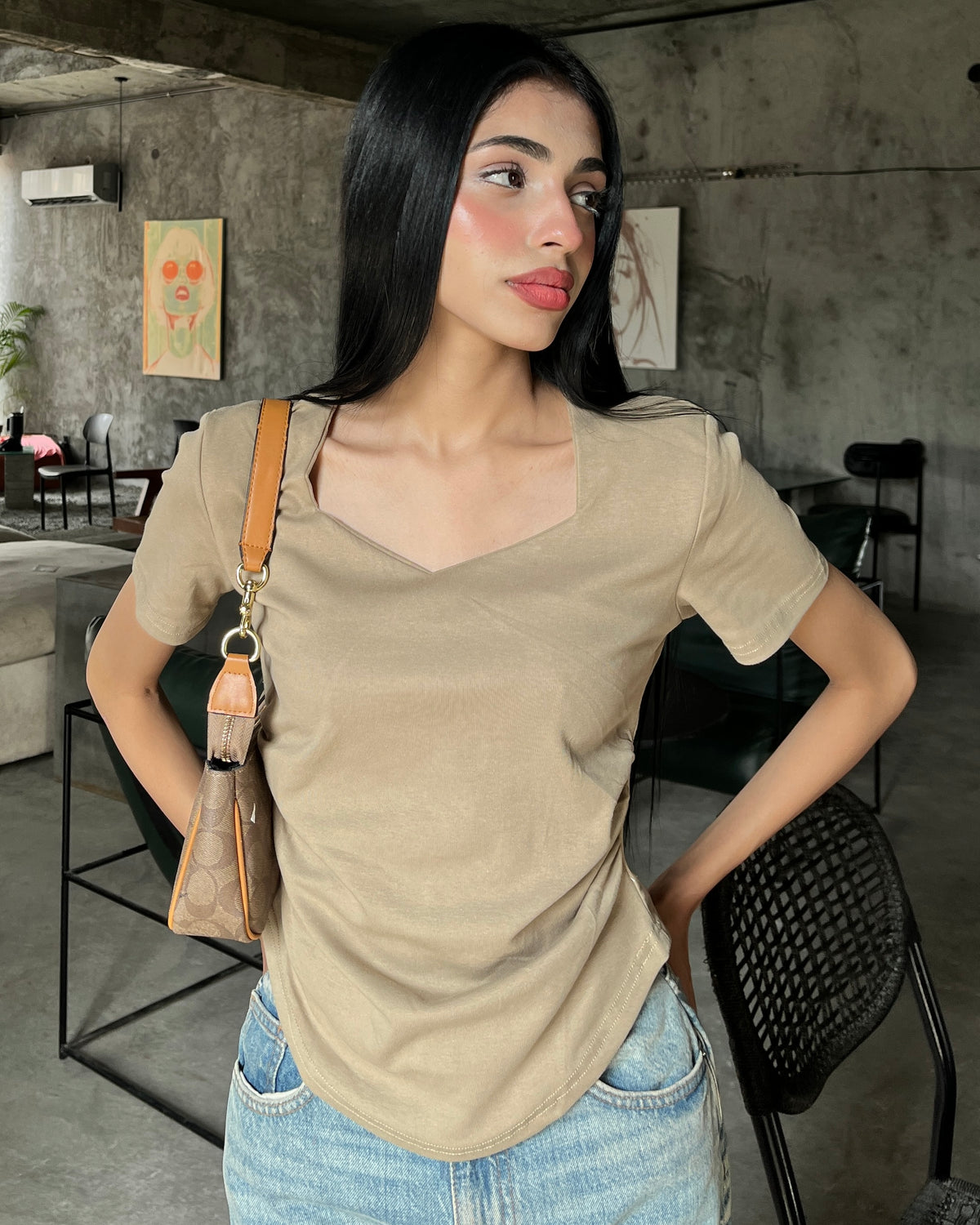 Aura Square Neck Tee