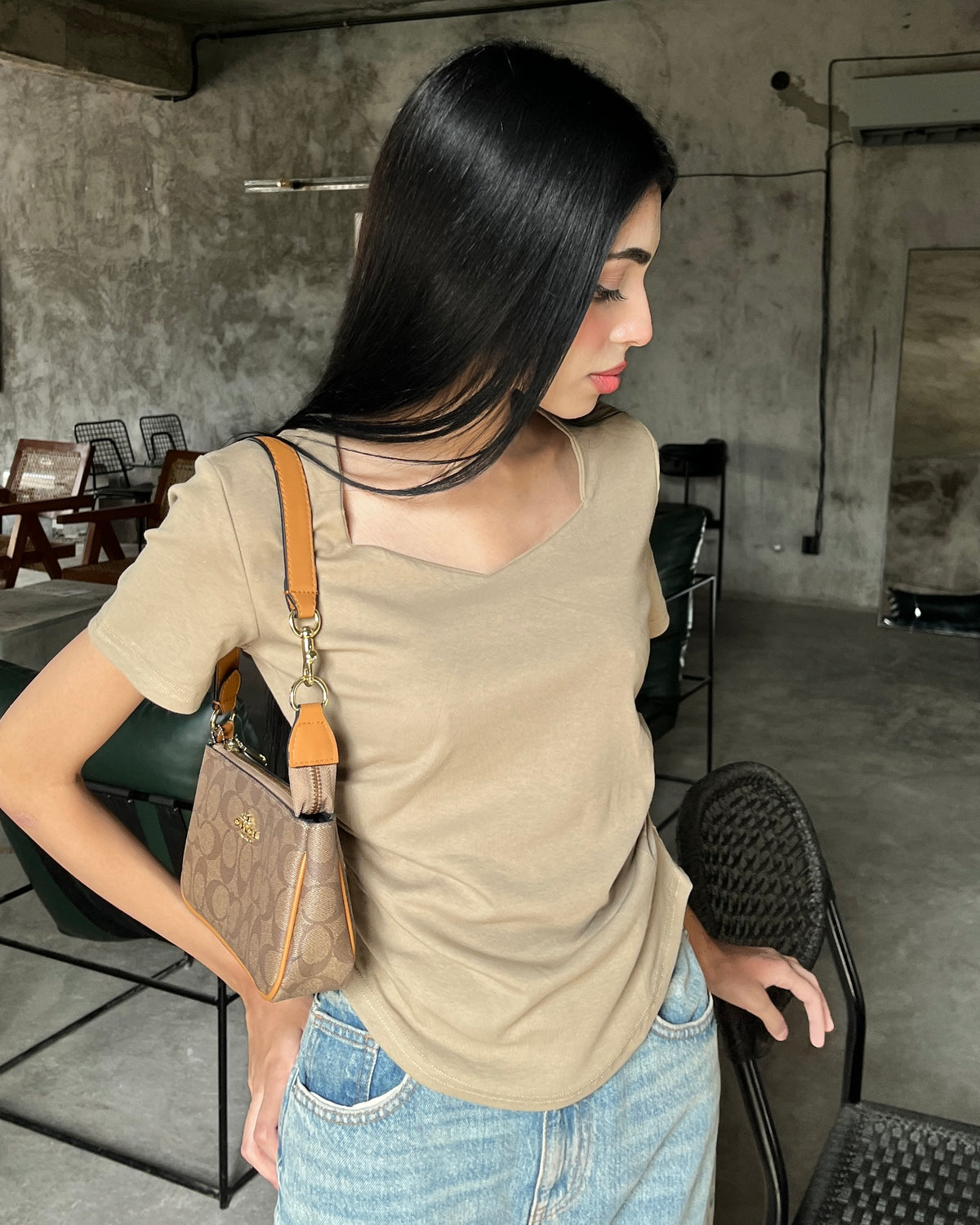Aura Square Neck Tee